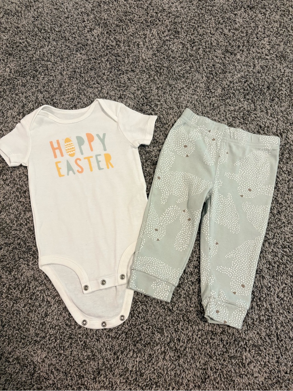 Carter's White Baby Bodysuit with Mint Accents - Picture 1 of 4